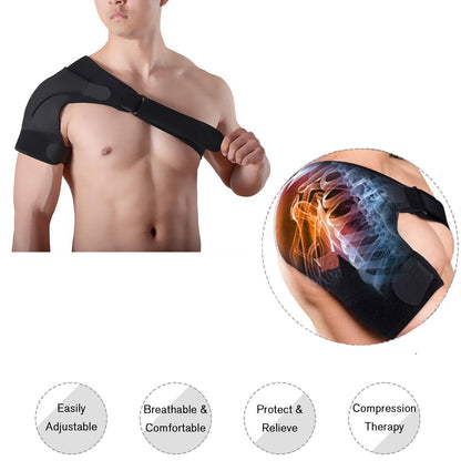 Schwarze Schulterbandage für eine Schulter