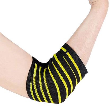 Ellenbogen-Wickelbandagen mit gelben Streifen – 2er-Set