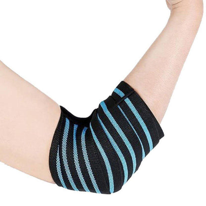 Ellenbogen-Wickelbandage mit blauen Streifen