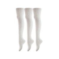 Damen 3 Paar Oberschenkel hohe Baumwollsocken, Kniewärmer, Beinwärmer