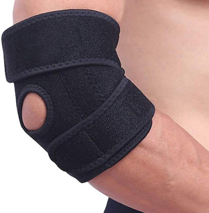 Verstellbare Ellenbogenbandage mit Gelenkaussparung
