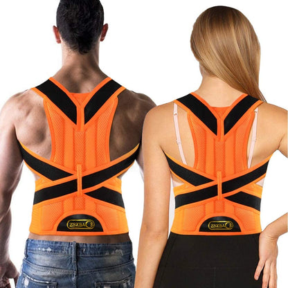 Rückenbandage mit orangefarbenem Rückenpanel