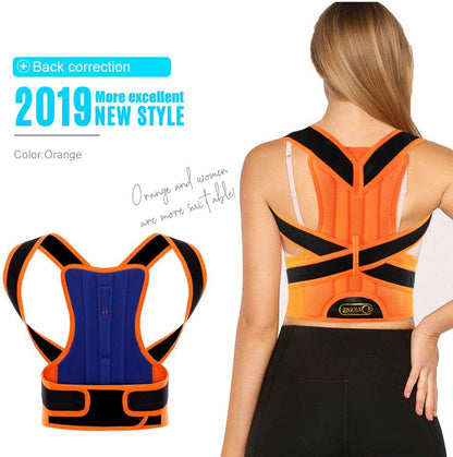 Rückenbandage mit orangefarbenem Rückenpanel