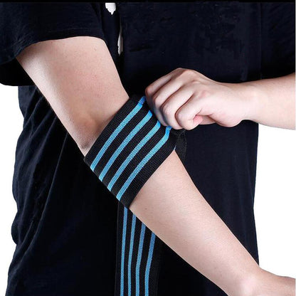Ellenbogen-Wickelbandage mit blauen Streifen