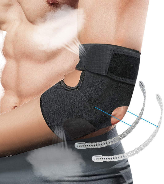 Verstellbare Ellenbogenbandage mit Gelenkaussparung