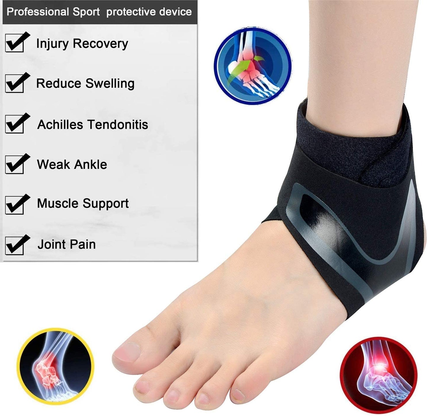 Verstellbare Knöchelstütze mit atmungsaktivem und elastischem Nylonmaterial, bequemer Knöchelwickel-Sportschutz gegen chronische Verstauchungen durch Knöchelverstauchungen Ermüdung