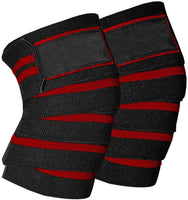 Kniebandagen Ideal für Kniebeugen, Knieorthese Gewichtheben, Powerlifting, Crossfit, Bodybuilding - 70 "L Elastic Wrap unterstützt Knie für schweres Kniebeugen und Heben - Kompressionsgurte für Männer und Frauen