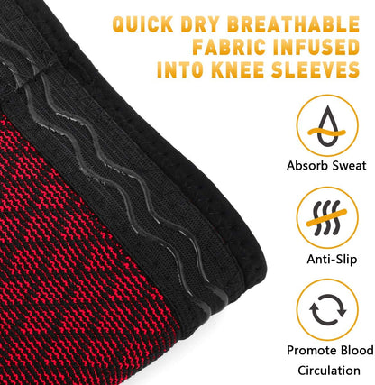 Atmungsaktive Knie-Kompressionsbandagen – 2er-Set