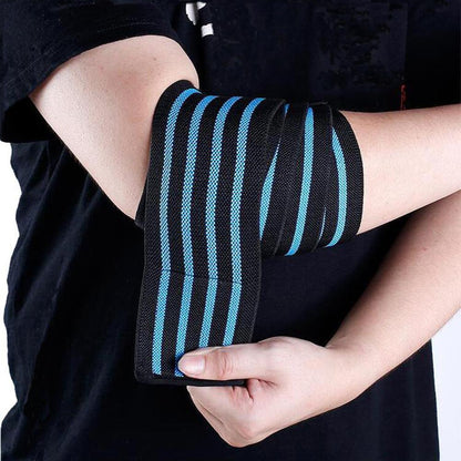 Ellenbogen-Wickelbandage mit blauen Streifen