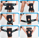 Kniestützen mit Federstabilisatoren und Gel-Patella-Pad zur Kniestütze - Einstellbare Kompressionspackung für Laufen, Arthritis, Meniskus, Tränen für Männer und Frauen