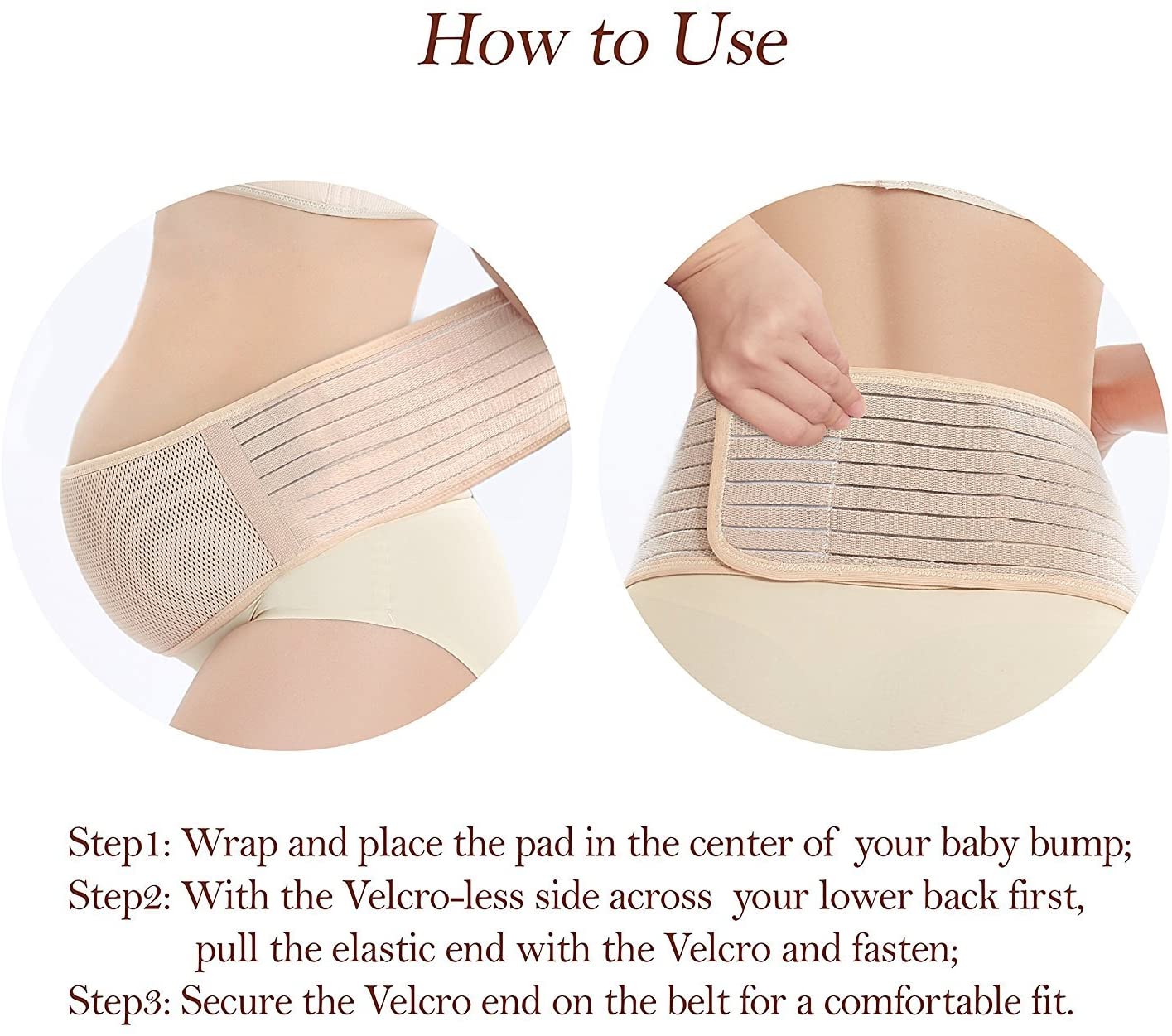 Mutterschaftsunterstützungsgürtel Atmungsaktives Schwangerschaftsbauchband Bauchbinder Verstellbarer Rücken- / Beckenstütze - Einheitsgröße
