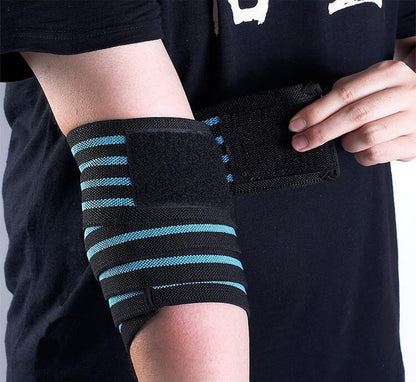 Ellenbogen-Wickelbandage mit blauen Streifen