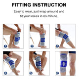 Kniestütze, elastische Kniebandagen Patella Stabilisator mit Silikongel-Federstütze, klappbarer Knieschoner-Schutz für Meniskusriss Arthritis Running Men Women